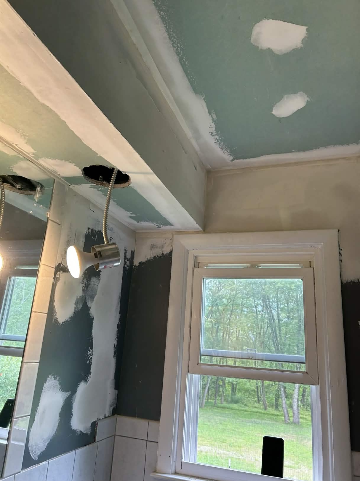 Bathroom renovation with window and ceiling work